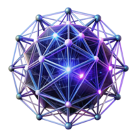 striking classic An intricate web of interconnected lines and dots, forming a complex, abstract pattern, illuminated by a bright, neon glow, in a futuristic, data visualization style expertly shot png