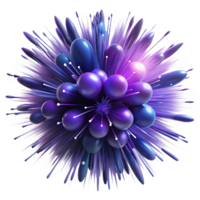 calm serene A chaotic explosion of particles and light trails, in shades of deep blues and purples, backlit by a subtle, ambient glow, in a dynamic, abstract expressionism style premium png