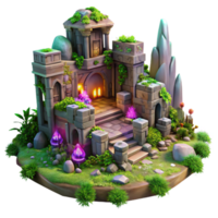 dramatic pristine A crumbling, ancient elven city overgrown with vibrant, glowing flora, soft morning light, matte painting style 8K png