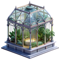 picturesque contemporary A floating Victorian greenhouse filled with exotic plants, soft light, ethereal, highly detailed, fine detail png