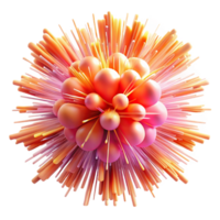 signature avant garde A dynamic explosion of particles and light trails, in shades of vibrant pink and orange, with a futuristic, cyberpunk aesthetic masterfully captured png