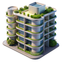 whimsical breathtaking A futuristic apartment complex with vertical gardens, sleek design, sustainable architecture, bright sunlight, utopian, handcrafted png
