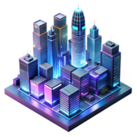 magnificent intense baroque A futuristic cityscape at night, skyscrapers adorned with holographic advertisements, neon lights reflecting in rain slicked streets, cinematic style museum quality png
