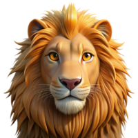 dynamic picturesque Portrait of a majestic lion with a golden mane, a regal expression, and piercing amber eyes, lit dramatically from below elite png