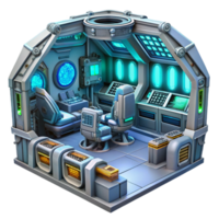 calm vibrant A highly detailed, bio mechanical spaceship interior, filled with complex machinery and glowing displays. Hard surface modeling style. Interior lighting crisp png