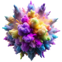 stunning exemplary An explosion of colorful particles resembling powdered pigments, captured in mid air, illuminated by a cool, diffused light. Photorealistic style, high detail png