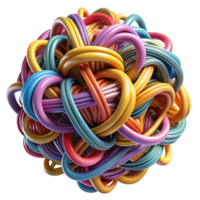 celebrated artistic A chaotic jumble of colorful threads, tangled and knotted, with dramatic spotlighting, in an abstract expressionist style 8K png