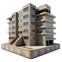 stunning ethereal abstract A Brutalist concrete apartment complex, harsh midday sunlight, gritty and realistic style artisan png