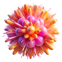 radiant joyful art deco A dynamic explosion of particles and light trails, in shades of vibrant pink and orange, with a futuristic, cyberpunk aesthetic precision png