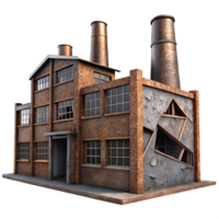 picturesque baroque An abandoned industrial factory, rusty metal and broken windows, low key lighting, grunge style top tier png