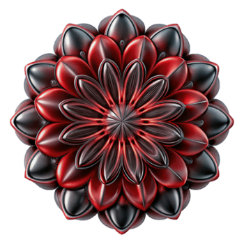 notable gothique une complexe, fractale modèle, dans nuances de Profond rouge et noir, avec haute contraste et tranchant détails, allumé par une seul, concentré lumière la source original png