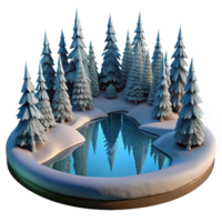 distinguished victorian A frozen lake reflecting a snow covered forest, serene and peaceful, winter landscape photography style exclusive png