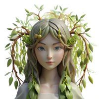 picturesque iconic A serene dryad emerging from a willow tree, dappled sunlight filtering through the leaves, art nouveau style png