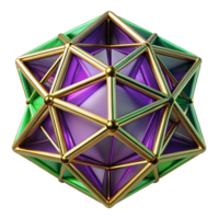 vibrant victorian Geometric fractals in shades of deep violet and emerald green, interconnected by glowing golden lines, with soft ambient lighting expertly shot png