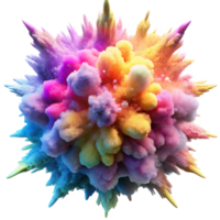unparalleled avant garde An explosion of colorful particles resembling powdered pigments, captured in mid air, illuminated by a cool, diffused light. Photorealistic style, high detail authentic png