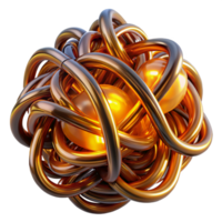 mysterious exquisite A tangled mass of wires and cables forming an abstract, organic shape, illuminated by a warm, amber light, cyberpunk style flawless png