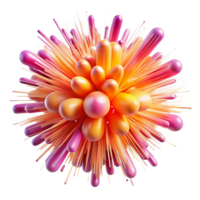 splendid nordic A dynamic explosion of particles and light trails, in shades of vibrant pink and orange, with a futuristic, cyberpunk aesthetic detailed png