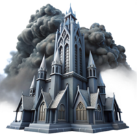 radiant surreal A towering gothic skyscraper, gargoyles and intricate carvings, dark and stormy sky, gothic horror, precision png