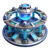 wonderful intense contemporary A futuristic space station with rotating sections and glowing energy fields, starry night sky, science fiction style detailed png