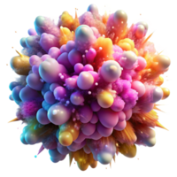 vibrant coastal A chaotic explosion of colorful particles, forming an abstract nebula, brightly lit handcrafted png