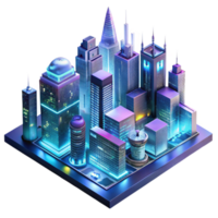 beautiful intense organic A futuristic cityscape at night, skyscrapers adorned with holographic advertisements, neon lights reflecting in rain slicked streets, cinematic style sharp png