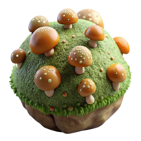 striking renaissance A mossy rock covered in tiny mushrooms, macro photography, soft, diffused light, earthy tones, authentic png