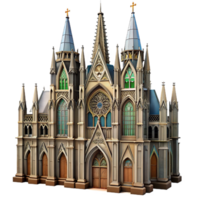 dazzling memorable A towering, gothic cathedral, intricate carvings and stained glass windows, dramatic and awe inspiring style png