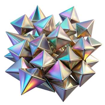 armonioso hipnótico un campo de teselado, holográfico triangulos, cambiando y morphing debajo un pulsante, luz estroboscópica me gusta ligero. falla Arte estilo exclusivo png