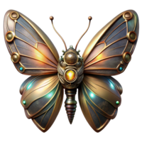 magnificent harmonious classic A steampunk butterfly, metallic wings, glowing antennae, soft, diffused lighting, art nouveau style flawless png