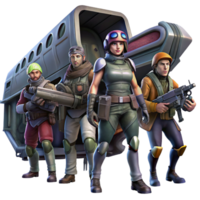 enchanting whimsical artistic A group of space pirates, clad in ragged clothing and armed with laser pistols, boards a derelict spaceship. Dark, dramatic lighting. Space opera style museum quality png
