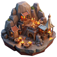 tranquil alluring A bustling marketplace in a dwarven city carved into the side of a mountain, warm firelight and lantern light, in a detailed steampunk style expertly shot png