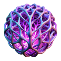 calm gorgeous A network of intricate, interwoven roots, made of glowing neon light, with soft, ambient lighting, in a psychedelic style sharp png