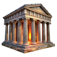 sumptuous joyful avant garde An ancient Greek temple, weathered and crumbling, dramatic sunset lighting, historical and evocative style fine detail png