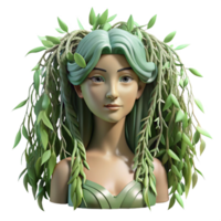 captivating ethereal art deco A serene dryad emerging from a willow tree, dappled sunlight filtering through the leaves, art nouveau style professional png