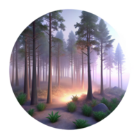 playful magnificent A misty forest at dawn, soft diffused lighting, Romantic style gallery standard png