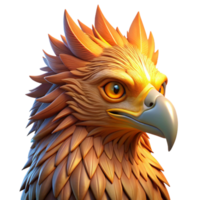 elegant dynamic abstract Portrait of a majestic griffin with piercing golden eyes and feathers the color of burnished copper, illuminated by the warm glow of a setting sun museum quality png