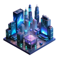 majestic traditional A futuristic cityscape at night, towering holographic advertisements shimmering in the rain slicked streets, viewed from a high angle, cinematic lighting, dystopian style luxury png