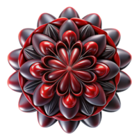 captivating geometric A complex, fractal pattern, in shades of deep red and black, with high contrast and sharp details, lit by a single, focused light source museum quality png