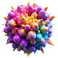 hypnotic whimsical retro A chaotic explosion of colorful particles, forming an abstract nebula, brightly lit artisan png