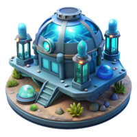 splendid iconic A futuristic underwater research facility, bioluminescent lighting, deep ocean setting, png