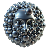 exemplary art deco A swarm of nanobots forming the shape of a human face, metallic texture, dynamic lighting, abstract style 8K png