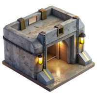 hypnotic mid century An underground bunker, concrete walls, dim artificial light, post apocalyptic style, artisan png