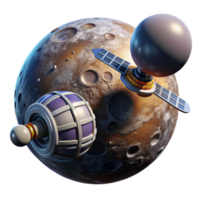 mysterious splendid A space station orbiting a distant planet, realistic lighting and textures, sci fi art elite png