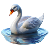 immaculate exemplary A graceful swan gliding across a calm lake, serene atmosphere, soft lighting png