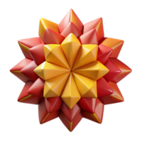 exemplary industrial A field of geometric shapes in shades of red and yellow, arranged in a radiating pattern, flat lighting with sharp shadows, Op Art style luxury png