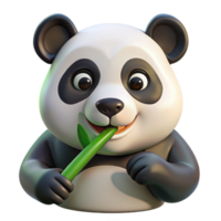 signature geometric A giant panda munching on bamboo, close up portrait with soft lighting, in a cute and cuddly style luxury png