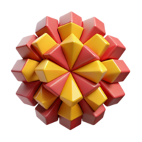 vibrant playful contemporary A field of geometric shapes in shades of red and yellow, arranged in a radiating pattern, flat lighting with sharp shadows, Op Art style impeccable png