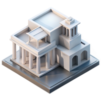 dreamy wonderful Isometric view of a complex architectural model, white surfaces, studio lighting, technical, architectural style ultra HD png