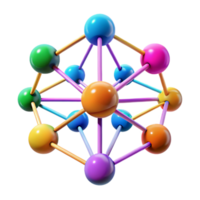 elegant exceptional A network of interconnected nodes pulsating with data, vibrant colors, abstract style png