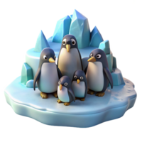 rare impressionist A group of penguins huddled together on an icy landscape, cold lighting and stark environment, in a documentary style museum quality png